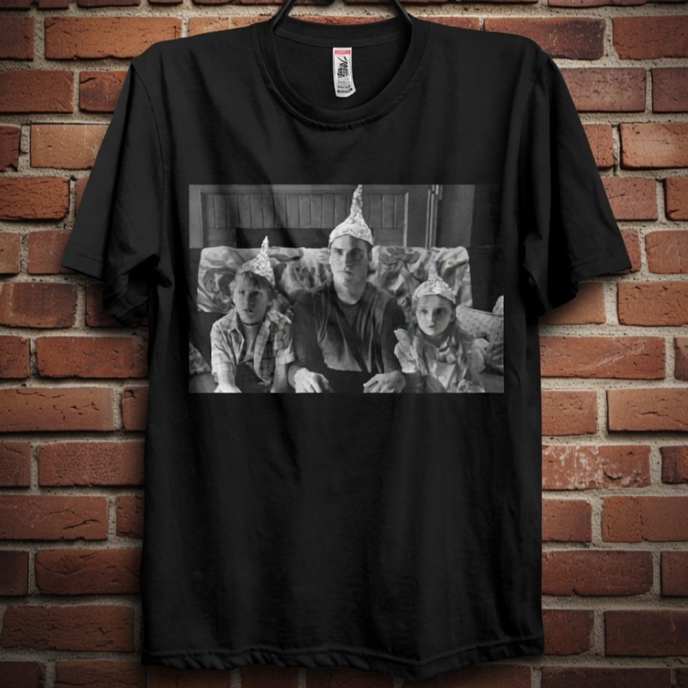 Signs Black Graphic Tee with Family Photo Print